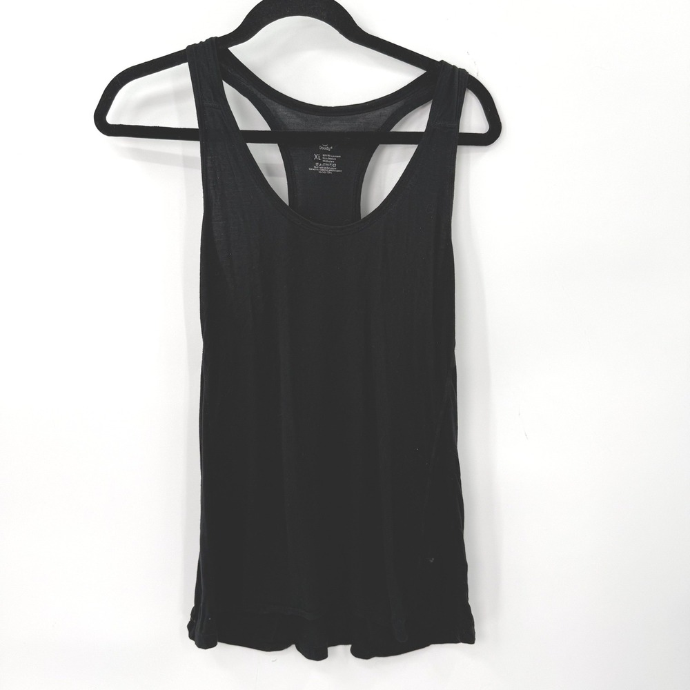 Boody Racerback Tank Women XL Black Bamboo Yoga Eco Activewear Lounge Capsule